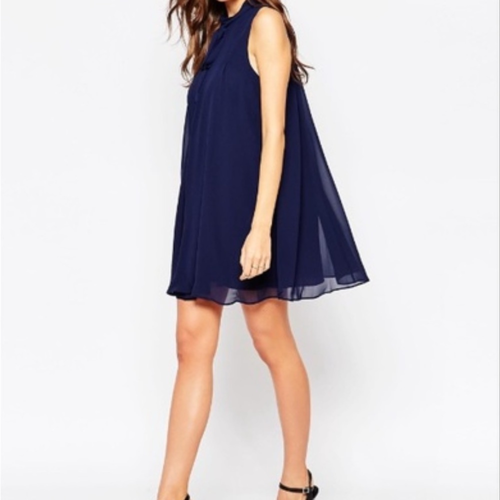 BCBGeneration Navy Chiffon Mini Dress NWT
